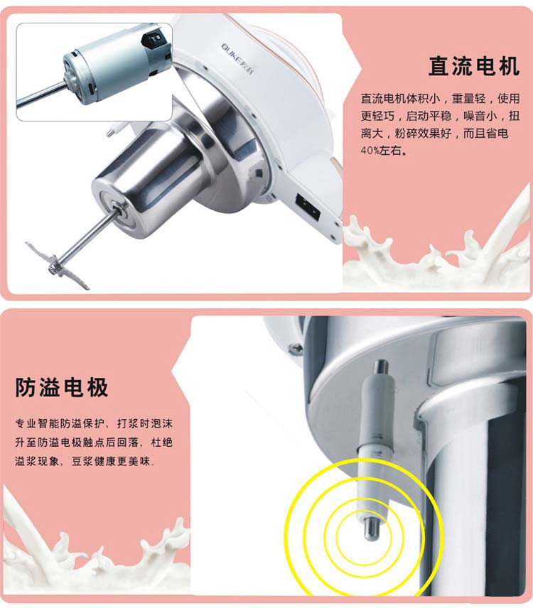 欧科OUKE 豆浆机玉米汁养生粥营养糊免过滤制浆机 DJ13B-3905D