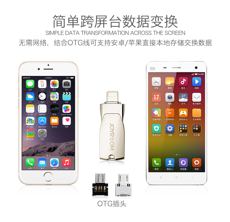 机乐堂 苹果手机优盘iPhone6手机32G平板双插头金属两用扩容U盘