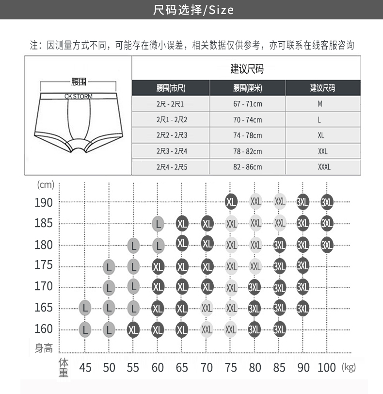 CK STORM 男士内裤CK01经典款莱卡棉U凸大囊袋前开裆中腰无痕运动平角裤 6条装