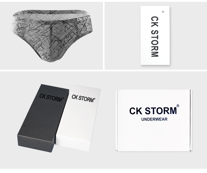   CK STORM 男士内裤CK01商场款冰丝一片式中腰性感三角裤 2条礼盒装