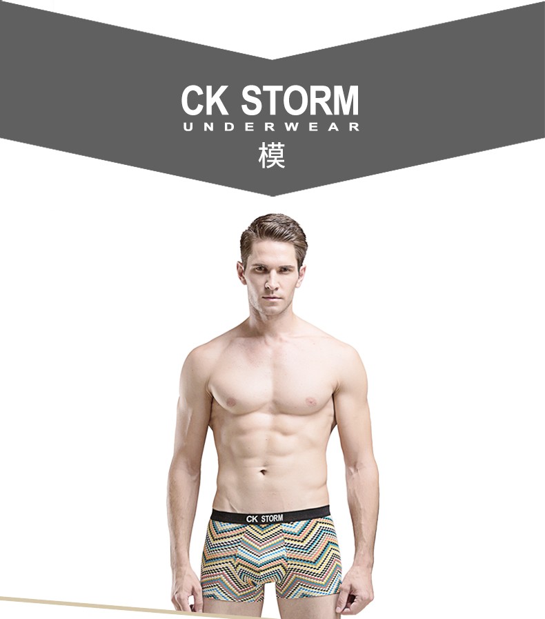 CK STORM 男士内裤60S精细莫代尔印花平角裤 CKM30101