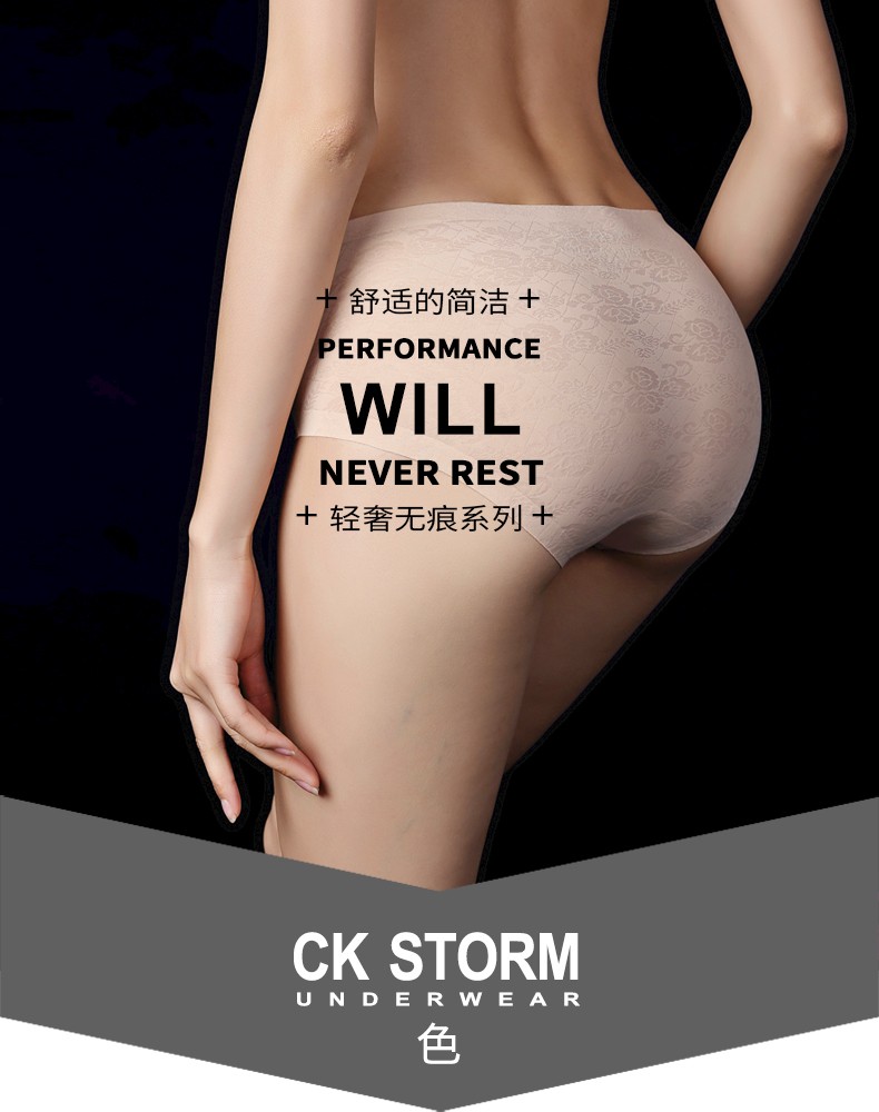 CK STORM 女式内裤 商场同款提花镂空三角裤3条礼盒装 ckn66203