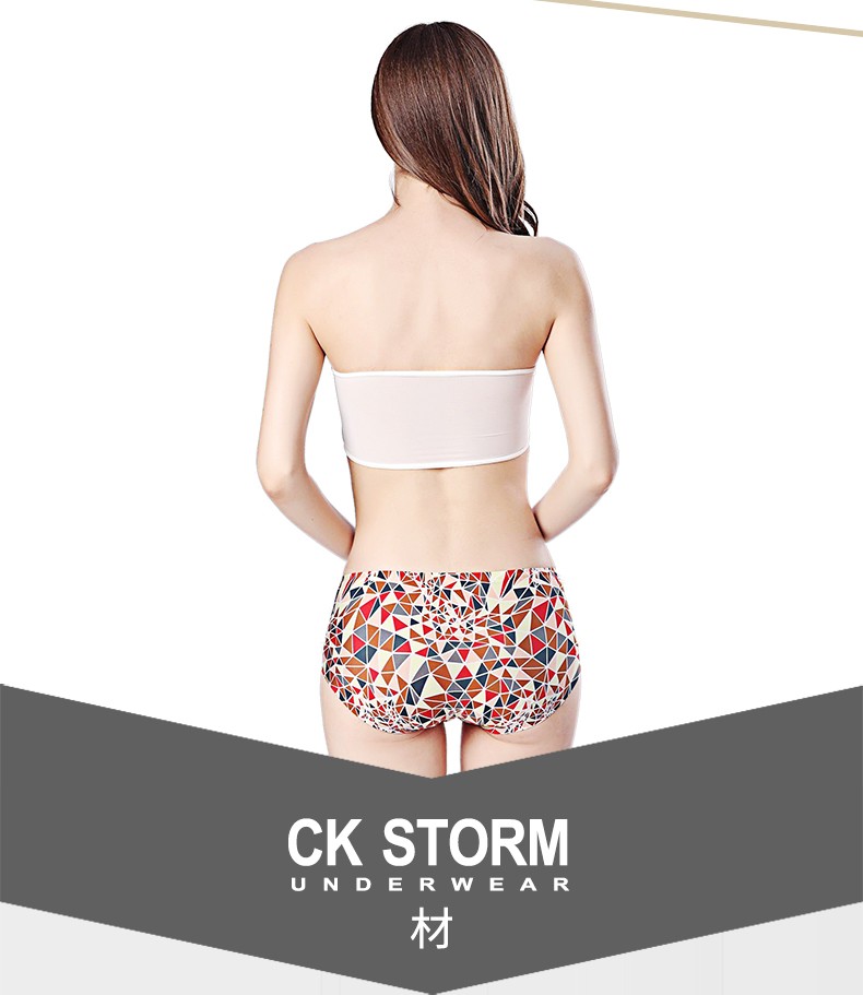CK STORM 女士内裤 商场同款冰丝无痕速干印花三角裤CKN67301
