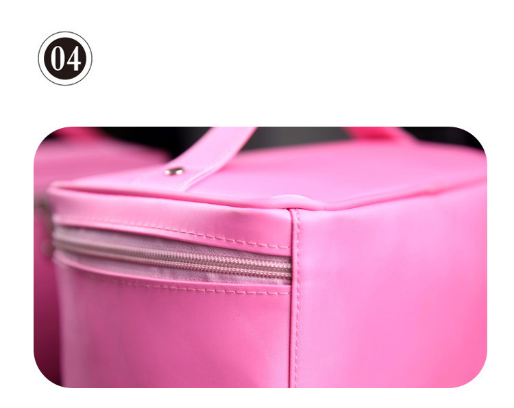 迪阿伦女包可爱菱格韩国版化妆包纯色手提大容量可折叠化妆箱