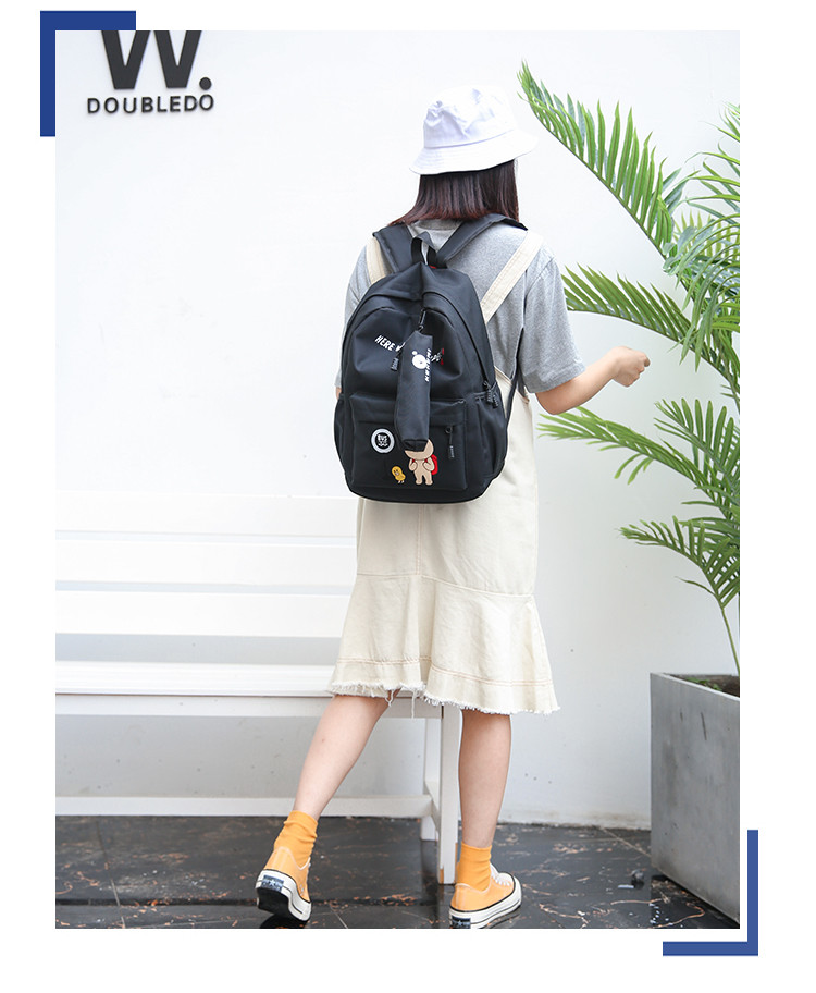 迪阿伦 双肩包女韩版潮学院风小清新初中学生书包大容量休闲旅行背包