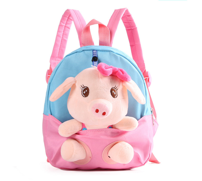 迪阿伦 创意可爱小猪毛绒儿童背包新款幼儿园书包