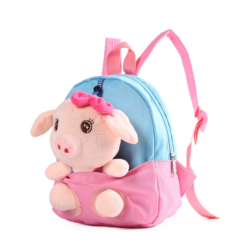 迪阿伦 创意可爱小猪毛绒儿童背包新款幼儿园书包