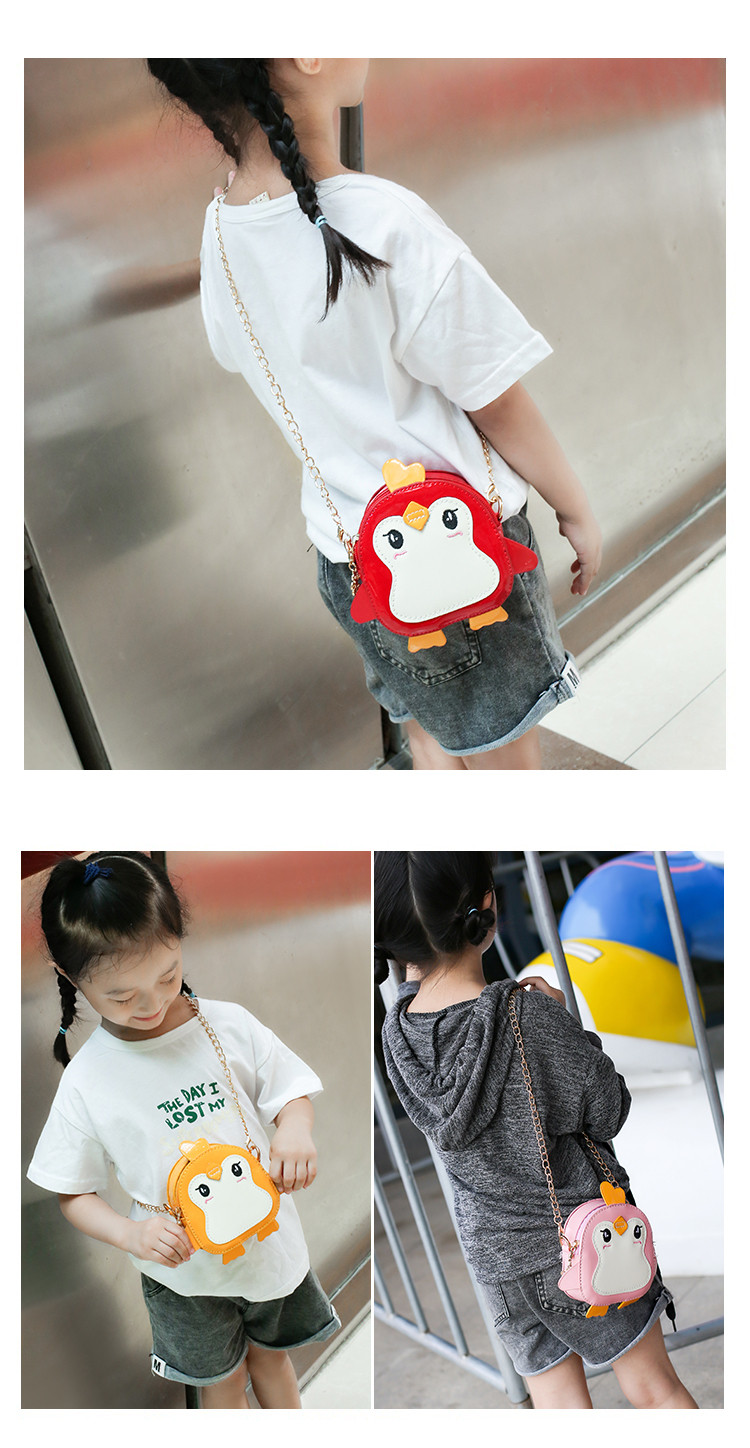 迪阿伦 时尚迷你小包包可爱企鹅儿童单肩斜挎包宝宝零钱包