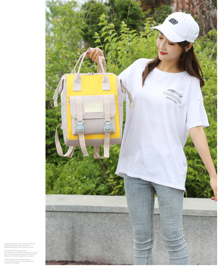 迪阿伦 书包女韩版高中初中生中学生大容量双肩包女大学生背包