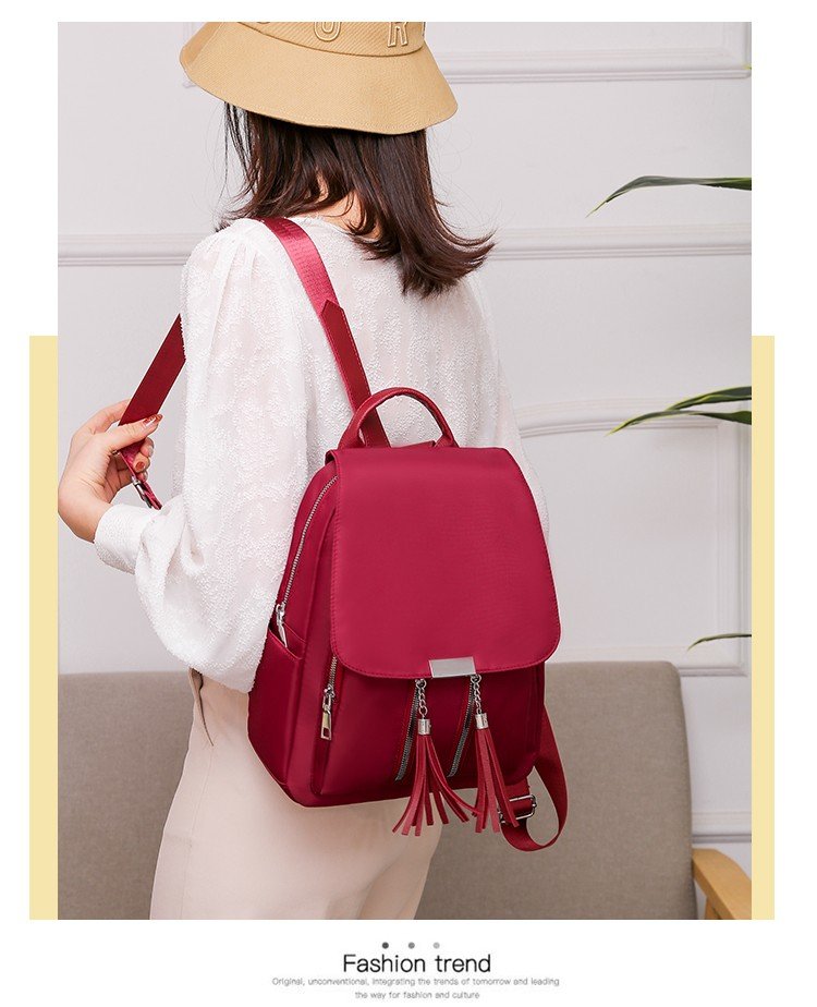迪阿伦 双肩包时尚小背包女士2020新款韩版牛津布大容量旅行书包