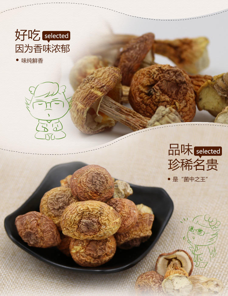 [精准扶贫-三明馆]新鲜天然松茸野生菌土特产干货500g