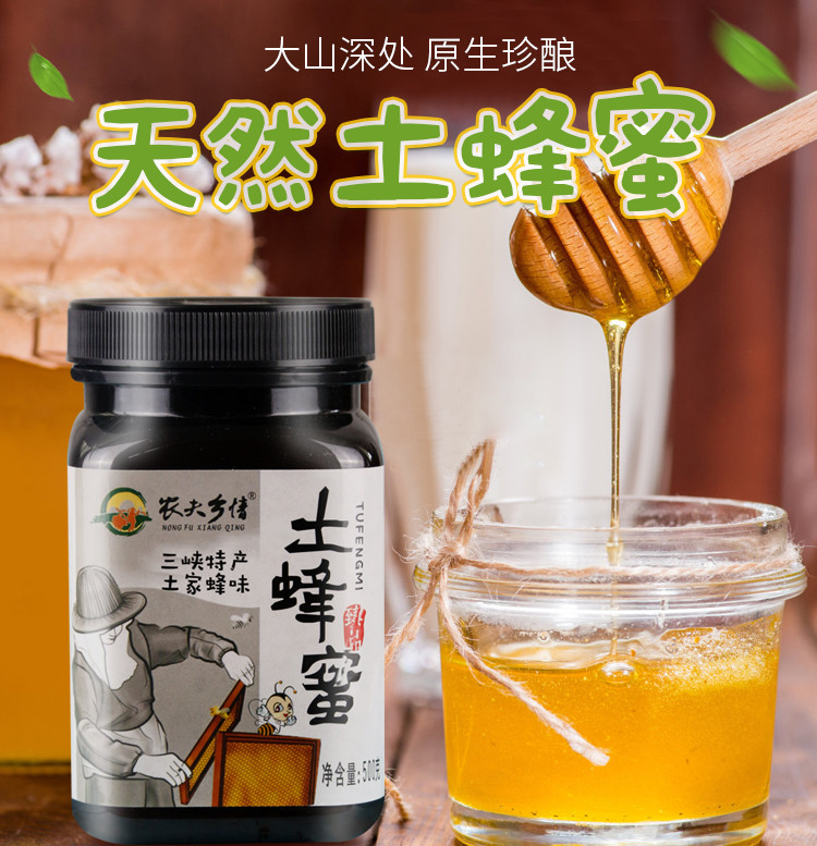 【扶贫馆】黑土蜜蜂蜜中的“小黑瓶”土蜂蜜 500g