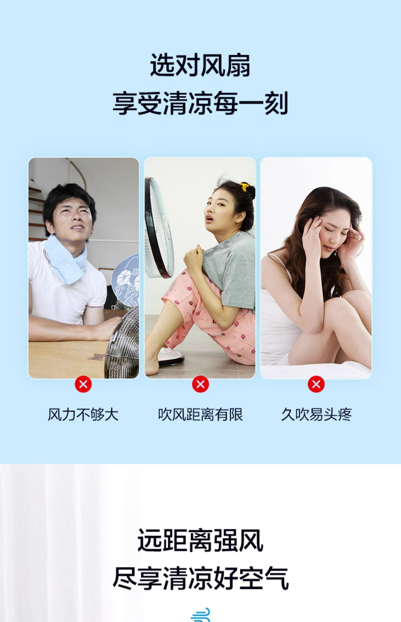 美的/MIDEA 电风扇落地扇家用立式电扇大风力卧室音静节能省电宿舍摇头扇