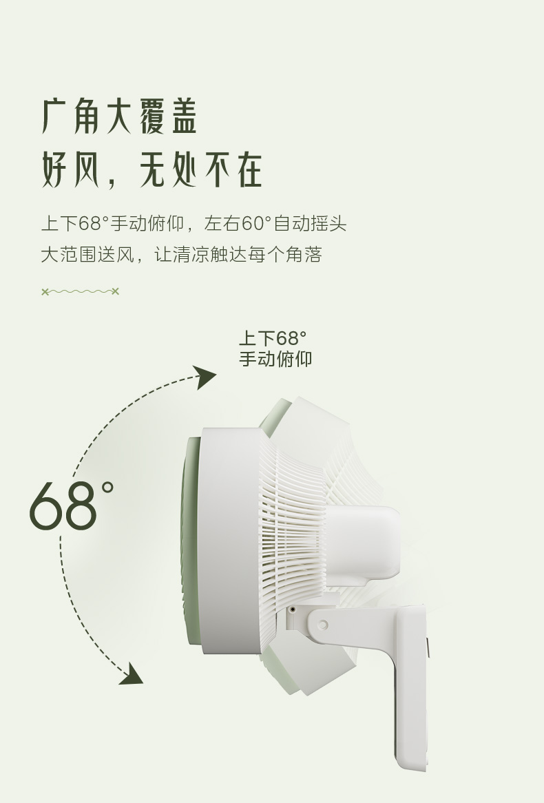 美的/MIDEA 壁扇挂壁式电风扇家用静轻音大风力摇头挂墙空气循环电扇