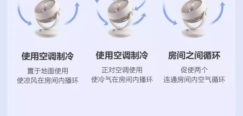 美的/MIDEA 空气循环扇电风扇家用音轻台式节能大风力宿舍办公室桌面