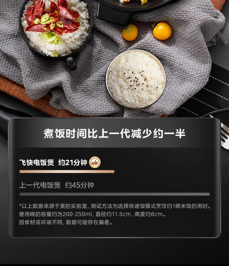 美的/MIDEA 电饭煲锅家用4升大容量不粘多功能智能预约快速煮饭小电饭锅