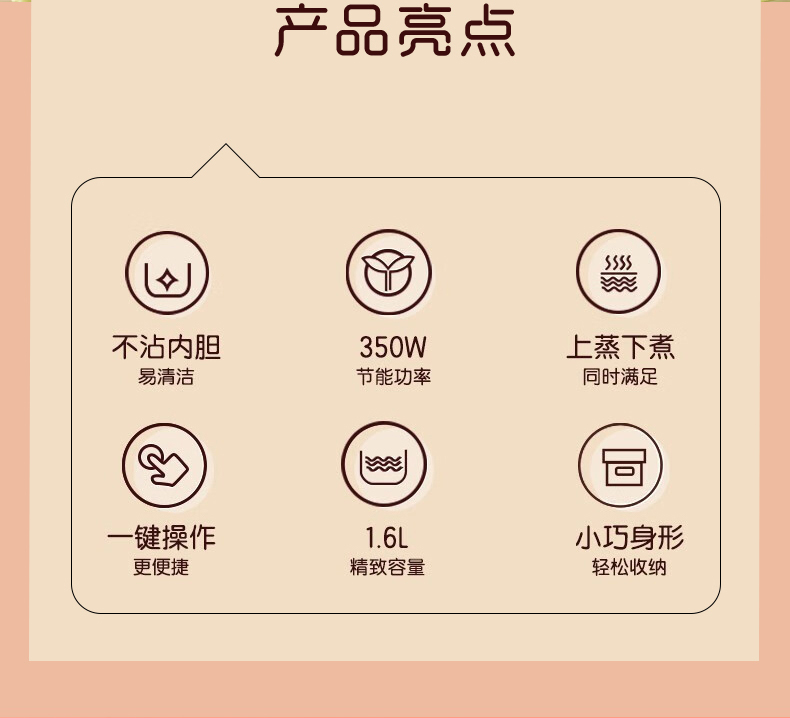 美的/MIDEA YN161电饭煲家用迷你多功能粥汤不粘锅单人宿舍