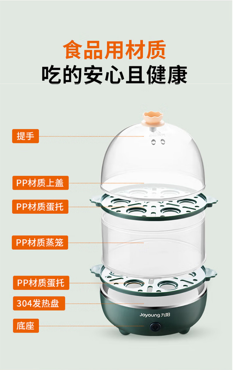 九阳/Joyoung 煮蛋器多功能智能蒸蛋器 一键启动14个蛋量