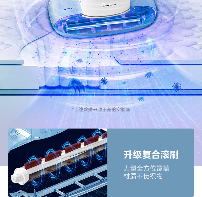 美的/MIDEA 除螨仪床上家用除螨神器吸尘器紫外线杀菌机电击除螨MX3pow