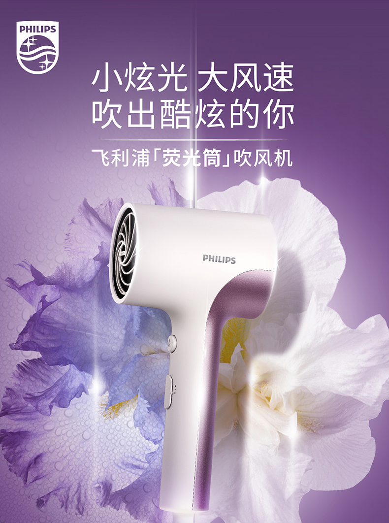 飞利浦/PHILIPS 电吹风机负离子护发速干家用学生速干吹风筒大功率