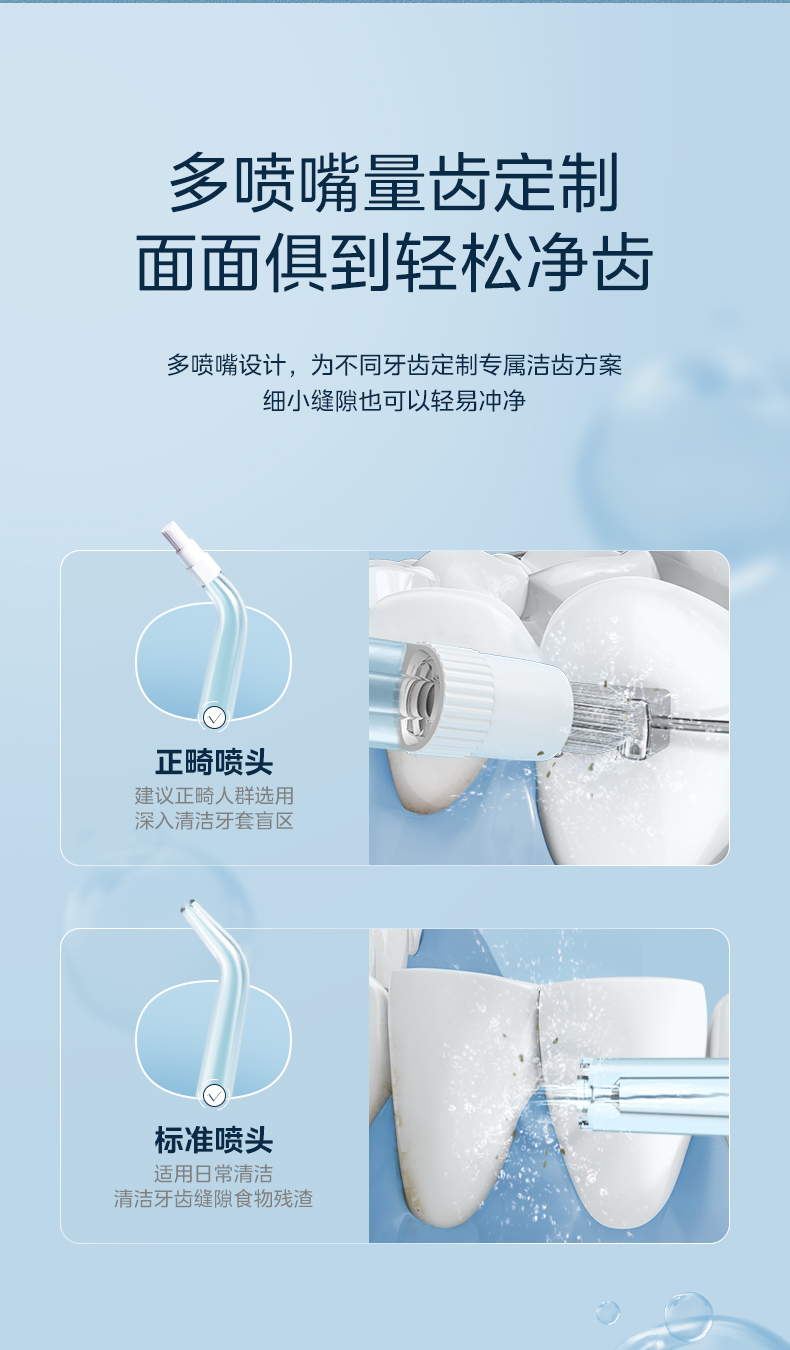 美的/MIDEA 冲牙器家用洗牙器正畸专用水牙线电动便携式口腔洁牙齿冲洗器 白