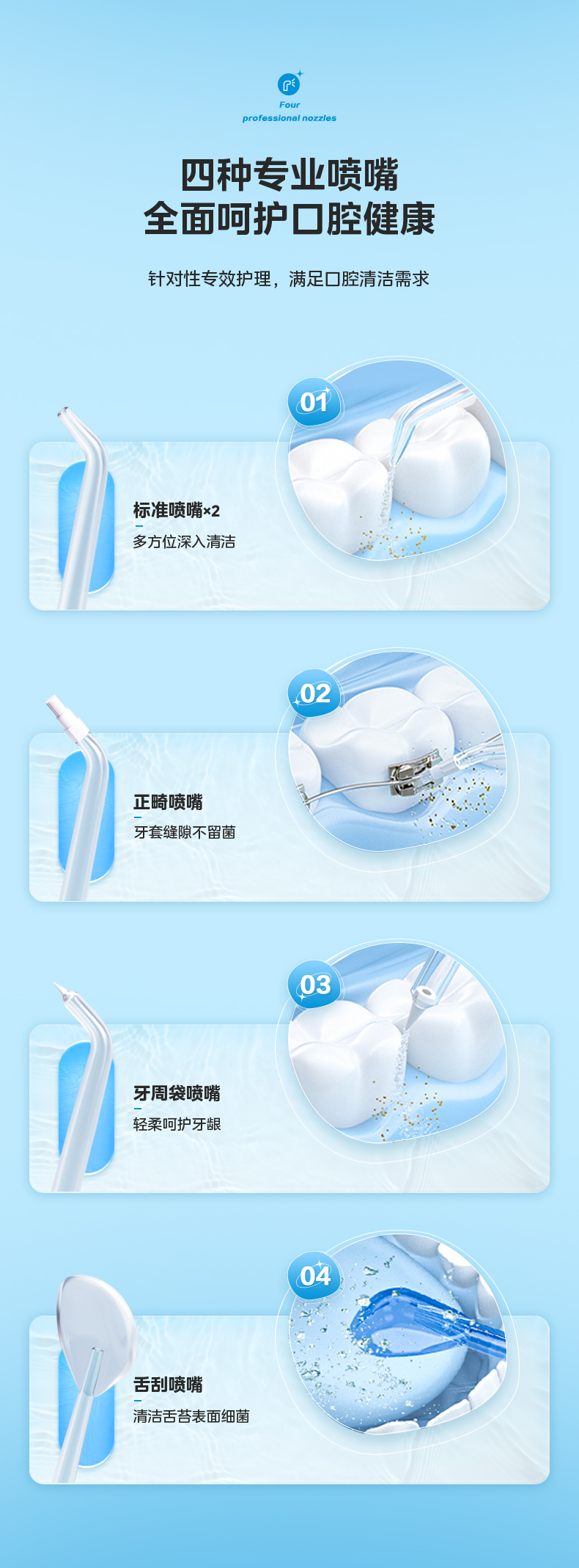 美的/MIDEA 冲牙器家用便携式水牙线专用正畸洁牙齿缝细洗牙神器深层清洁