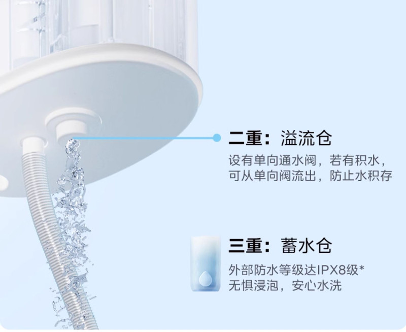 美的/MIDEA 冲牙器家用洗牙器伸缩便捷清洁口腔牙齿清洗电动水牙线便携 粉色