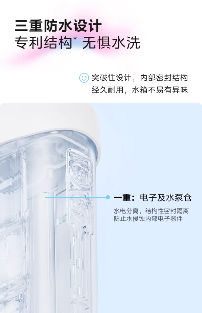 美的/MIDEA 冲牙器家用洗牙器伸缩便捷清洁口腔牙齿清洗电动水牙线便携 蓝色