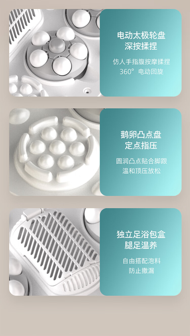 飞利浦/PHILIPS 泡脚桶 恒温加热泡小腿洗脚盆大桶3D电动按摩揉捏加热喷淋