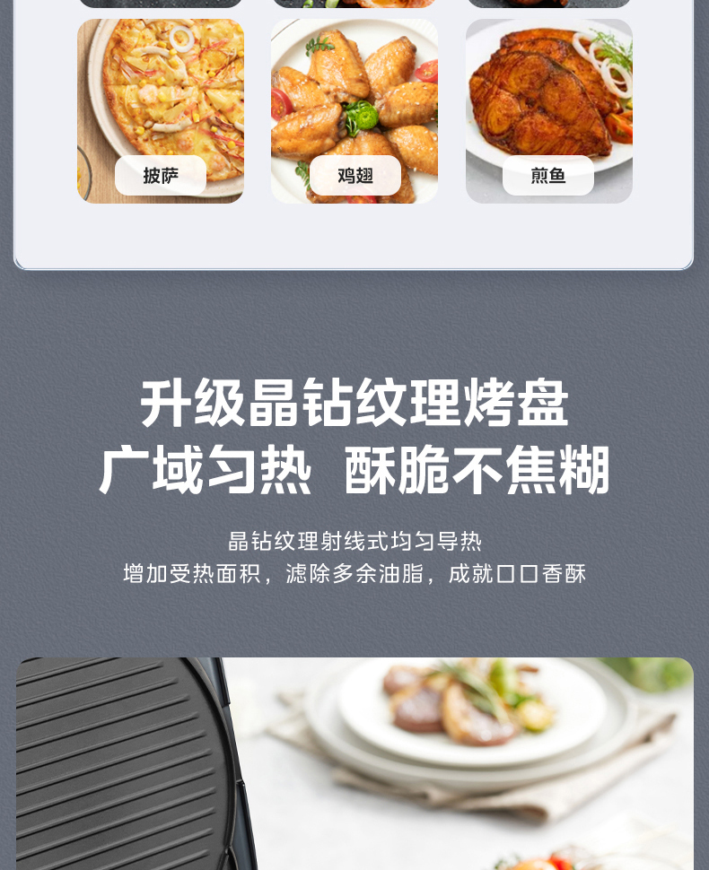 美的/MIDEA 电饼档煎烤机家用双面加热煎饼薄饼机不粘烙饼锅深盘加大煎锅