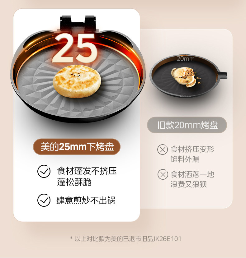 美的/MIDEA 电饼档电饼铛家用双面加热煎饼薄饼机不粘烙饼锅深盘加大