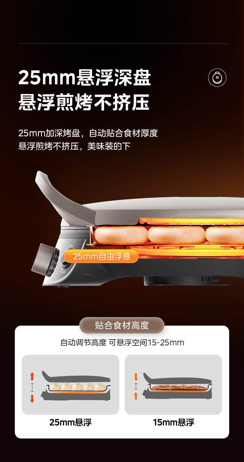 美的/MIDEA 电饼铛家用双面加热烙饼锅煎饼加深加大电饼档新款