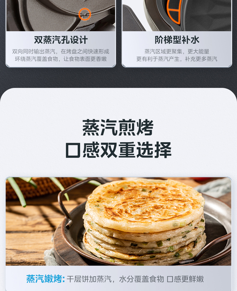 美的/MIDEA 电饼档煎烤机家用双面加热煎饼薄饼机不粘烙饼锅深盘加大煎锅