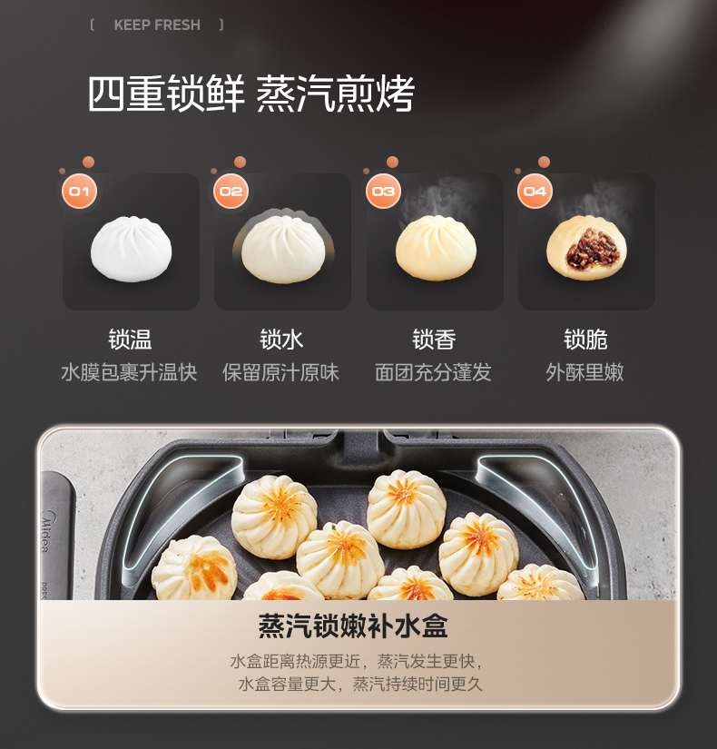 美的/MIDEA 电饼铛双面加热可拆洗加大加深家用煎饼烙饼一体机