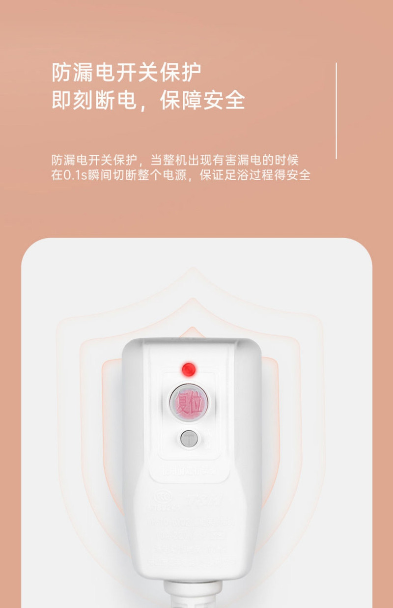 美的/MIDEA 足浴器泡脚桶可折叠泡脚盆家用按摩自动加热恒温足浴盆AJ010