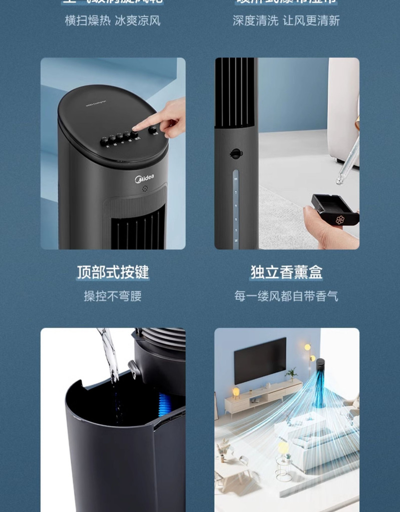 美的/MIDEA 空调扇冷风机制冷机家用冷气小型冷风扇移动空调宿舍水冷风扇