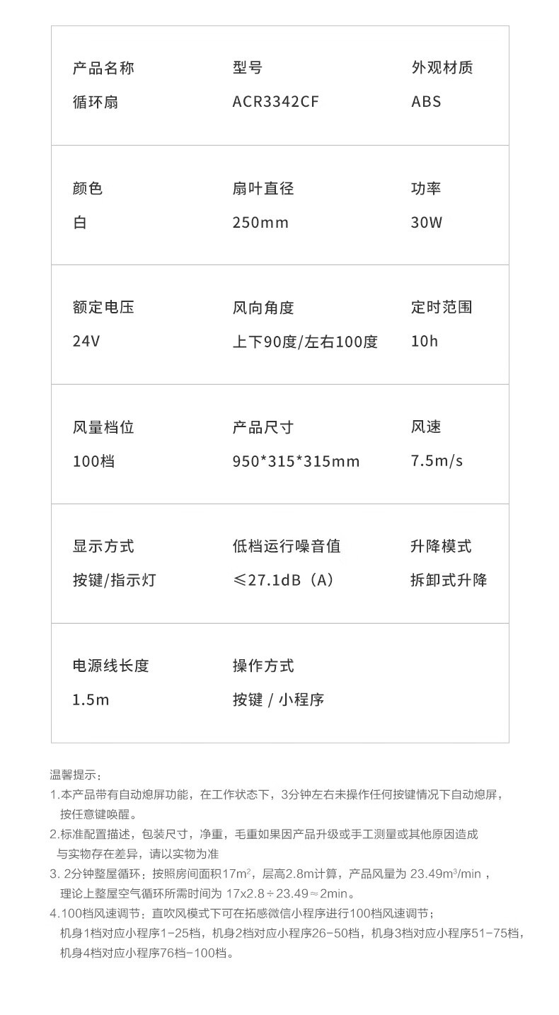 飞利浦/PHILIPS 电风扇空气循环扇家用节能大风量落地扇客厅卧室台地两用