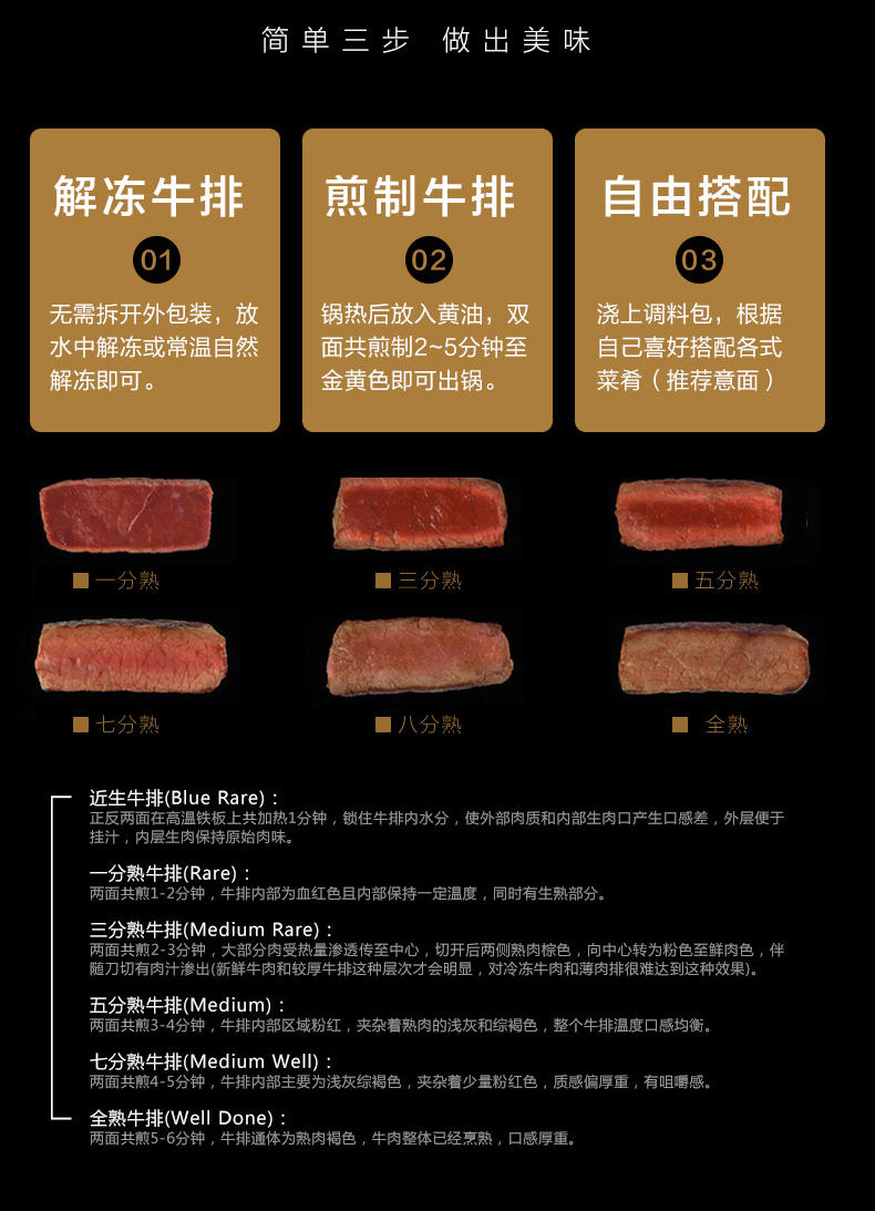 【闲功夫】澳洲进口原切眼肉牛排200克原味非腌制 送黄油酱包，满10件包邮