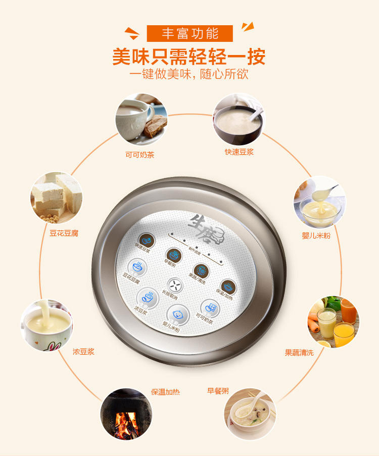 美的/MIDEA  HJ13C21 多功能无网 智能保温豆浆机