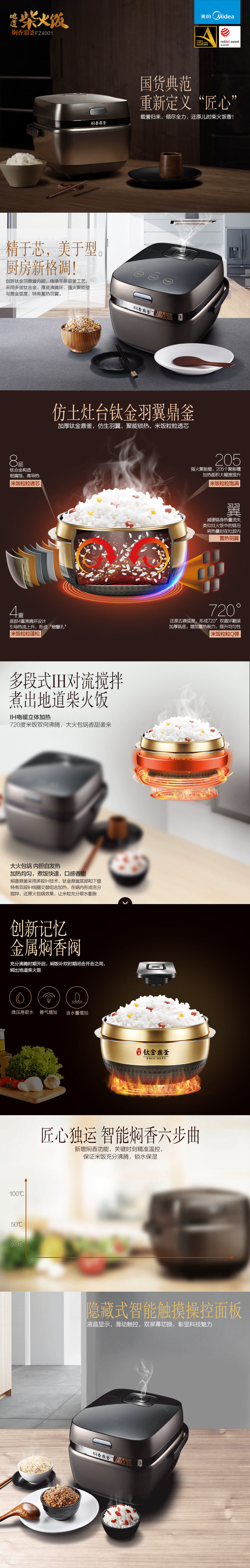 美的/MIDEA Midea/美的 MB-FZ4001 钛金鼎釜智能预约IH电磁电饭锅电饭煲