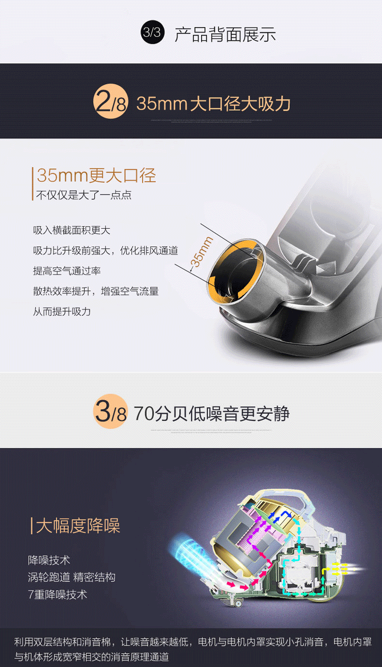 美的/MIDEA 强力吸尘器家用静音手持吸尘大功率除尘VC12A1-FG