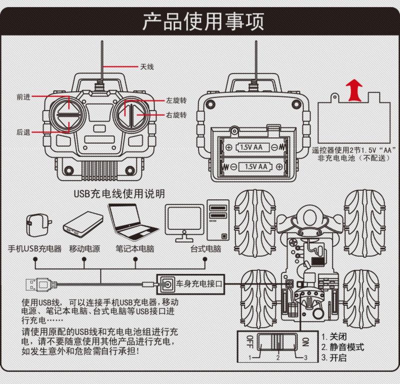  滚车特技车遥控车翻斗车越野遥控汽车充电动赛车儿童玩具车男孩