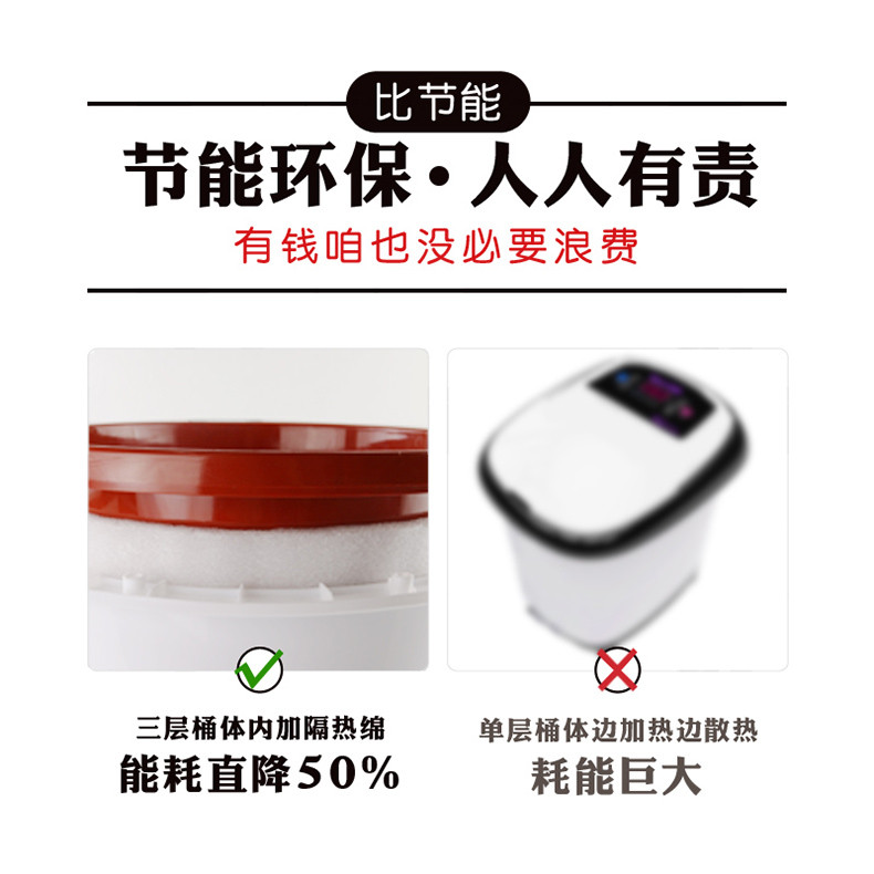 泡脚桶塑料无电恒温加热耐摔加厚加高洗脚盆木桶盖按摩家用足浴盆