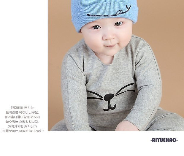 婴儿帽子0-3个月新生儿帽子秋冬宝宝帽子1-2岁韩版男女童帽