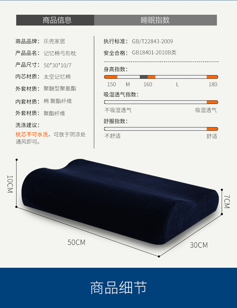 记忆棉枕头慢回弹枕芯成人保健护颈枕波浪形颈椎枕单人学生枕