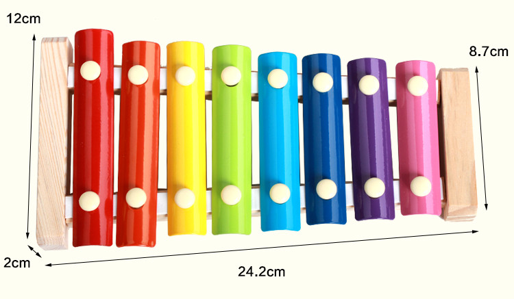 宝宝木制八8音手敲琴益智婴幼儿童男女孩音乐器敲打玩具1-2-3周岁
