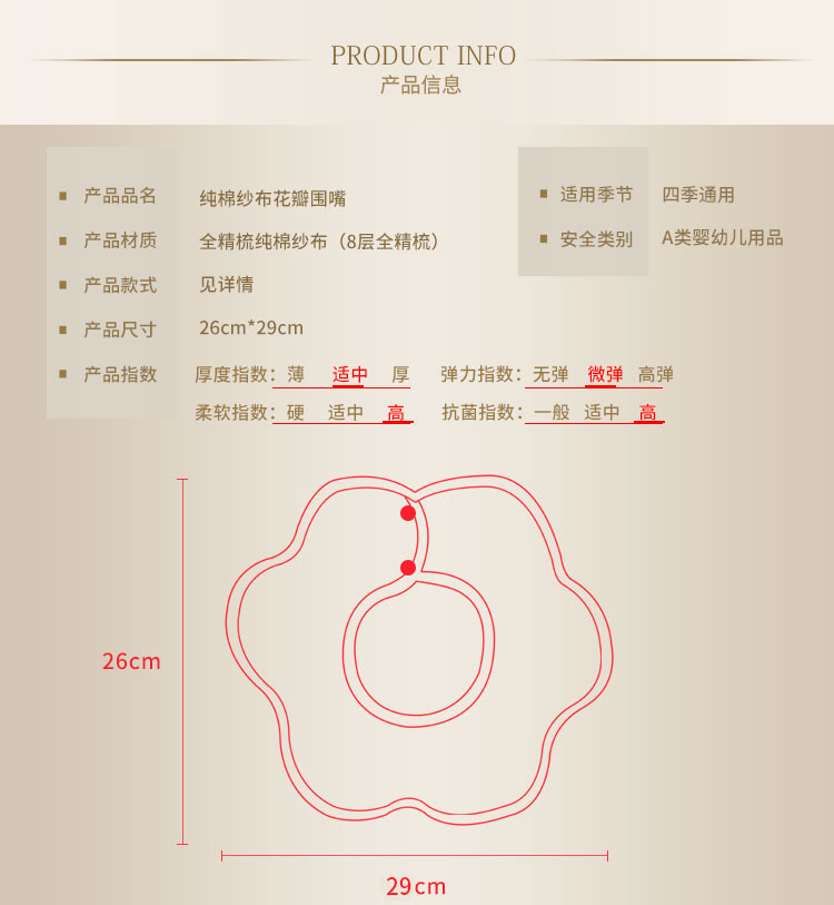 三条装防水宝宝口水巾围兜新生儿纱布围嘴婴儿纯棉360度旋转加大饭兜系带款