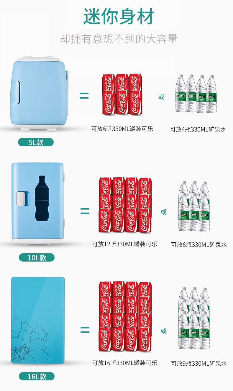 5L车载冰箱车家两用宿舍寝室制冷迷你小冰箱小型家用冷暖箱