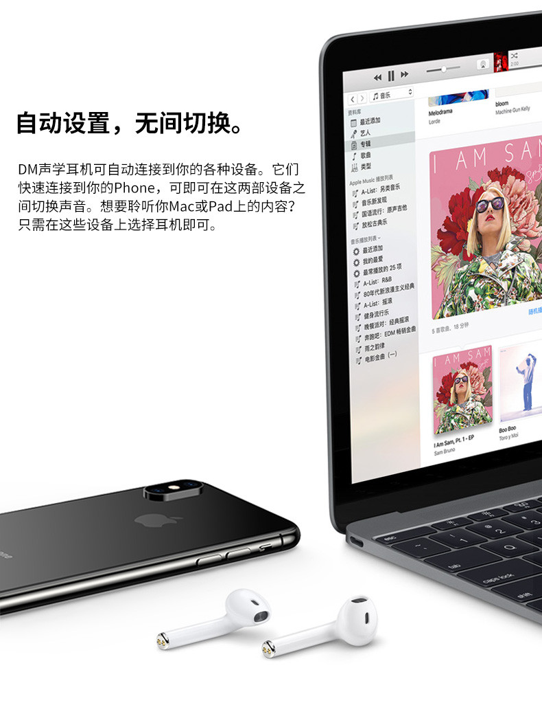 蓝牙耳机苹果无线双耳运动跑步耳塞式iPhone6s入耳式xs手机小米重低音炮7小型8P男女迷你隐形5