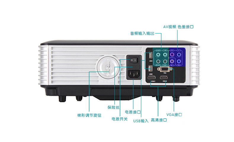 Rigal瑞格尔RD-806办公投影机3D高清手机投影仪家用无线wifi小型家庭影院1080P激光电